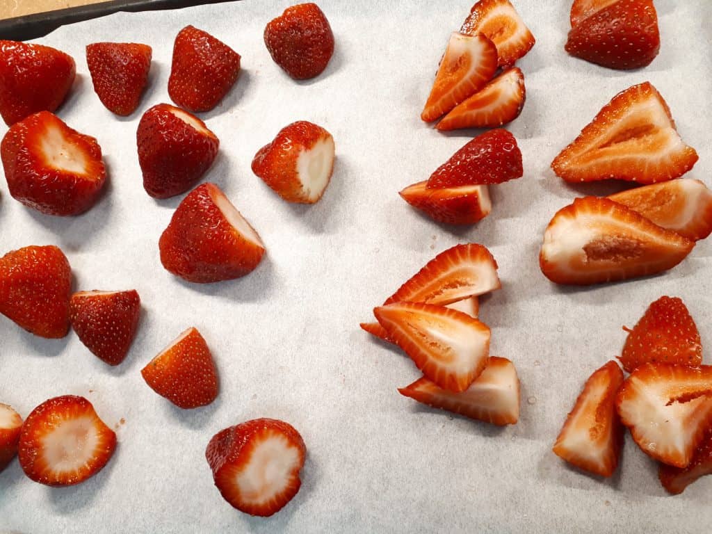 Freeze Fresh Picked Strawberries Sliced